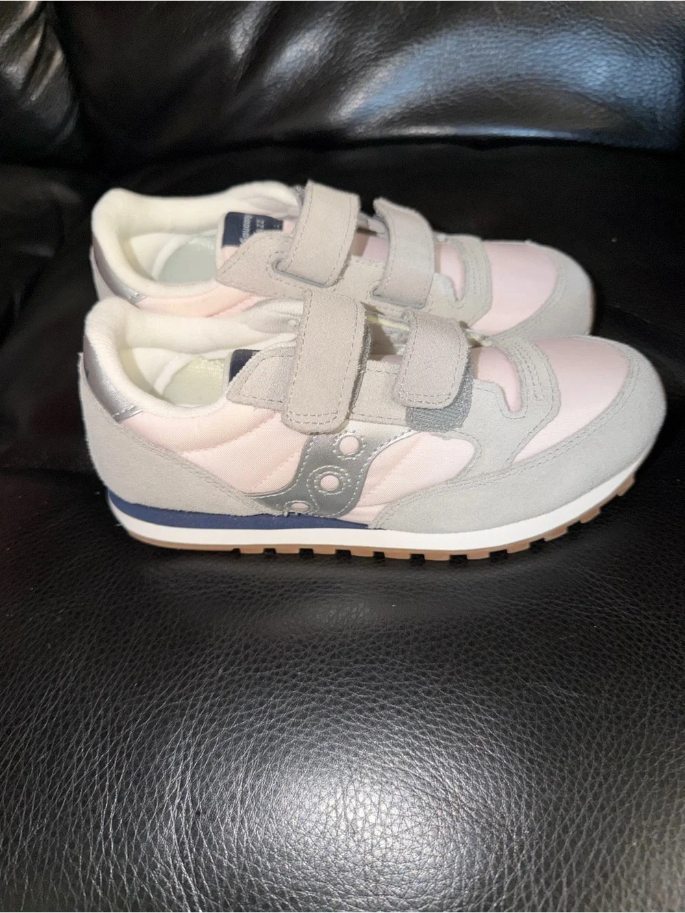Saucony Jazz Kids' Pink & Gray Velcro Sneakers
